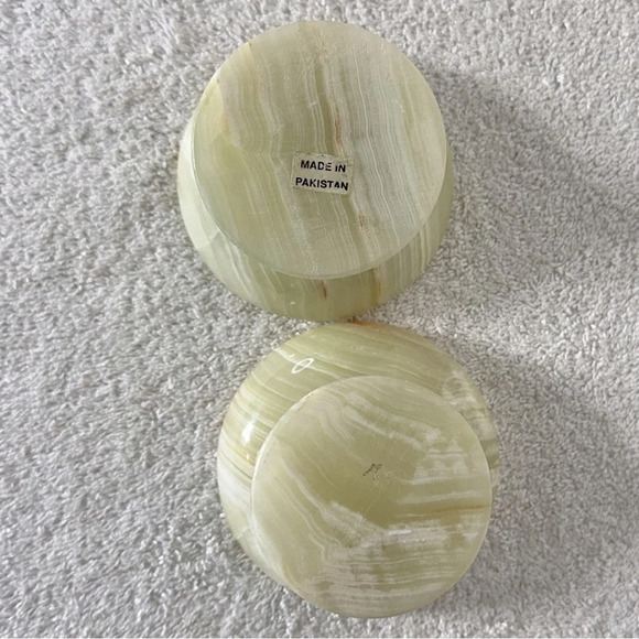 Vintage Yellow Onyx Candlestick Holders X2 - Picture 5 of 16